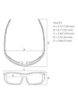 Sportbrille mit Lesebrille  X 1 inkl. Etui und Austauschbügel