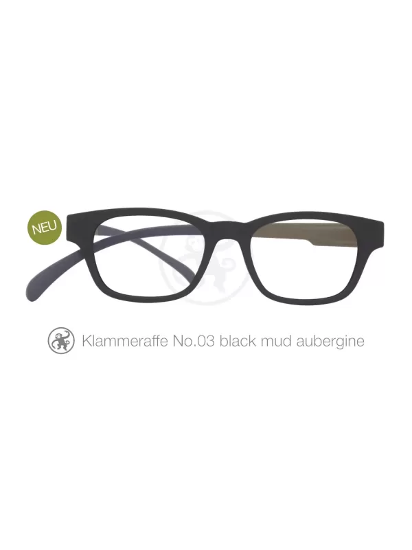 Lesebrille Klammeraffe No 03 black mud aubergine