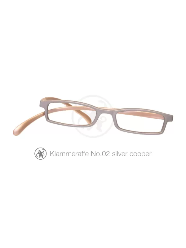 Lesebrille Klammeraffe  No 02 silver cooper