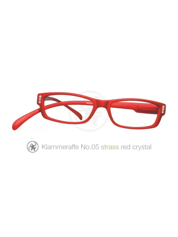 Lesebrille Klammeraffe No 05 Strasssteine red crystal