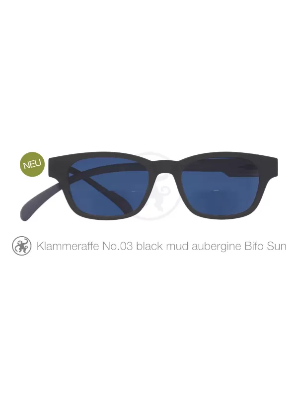 Sonnenbrille mit Lesebrille Klammeraffe No 03 black mud aubergine